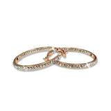 Gold, Rose Gold Or Silver 30MM Inside Outside Hoop Earrings