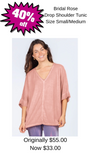 Bridal Rose Drop Shoulder Tunic
