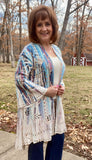 Southwest Die Cut Faux Suede Duster