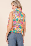 Flower Power Sequin Puff Vest