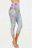 Antique Baroque Floral Print Leggings Side Women's Clothing