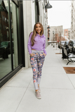Ampersand Avenue Floral Joggers Front Women's Clothing