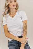 Lilac "V" Neck Tee
