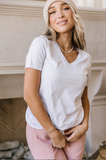 Lilac "V" Neck Tee