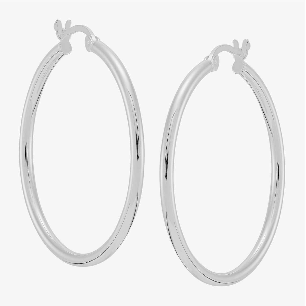 Silpada "Downtown Taste" Sterling Silver Tube Hoop Earrings Cotton