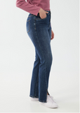 French Dressing FDJ Front Slit Straight Leg Jean Side Women's Clothing