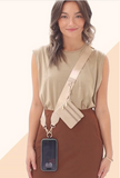 Save The Girls Clip & Go Brushed Vegan Leather Strap With Zip Around Pouch