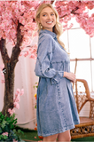 Becca Front Button Denim Dress