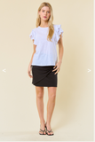 White Ruffle Tee