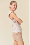 Faux Leather Ruffle Tank Top