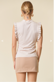 Faux Leather Ruffle Tank Top