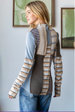 Beverly Mixed Print Pullover - Blue