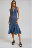 Blue Ember Flare Midi Dress