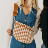 Westlyn Woven Checkered Sling Crossbody Bag