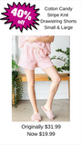 Cotton Candy Stripe Knit Drawstring Shorts