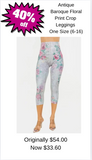 Antique Baroque Floral Print Crop Leggings