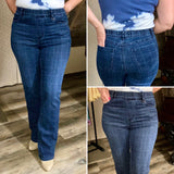 French Dressing FDJ Boot Cut Check Pull On Jean Collage Women's Clothing