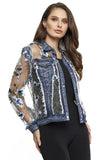 Crushing Floral Denim Jacket