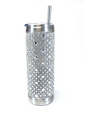 Bubbles & Bling White Diamond Silver Tumbler