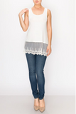 Embroidered Lace Extender Tank