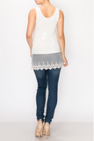 Embroidered Lace Extender Tank