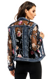 Crushing Floral Denim Jacket