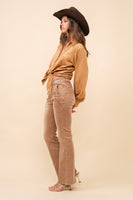 Western Suede Tie Blouse