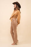 Western Suede Tie Blouse
