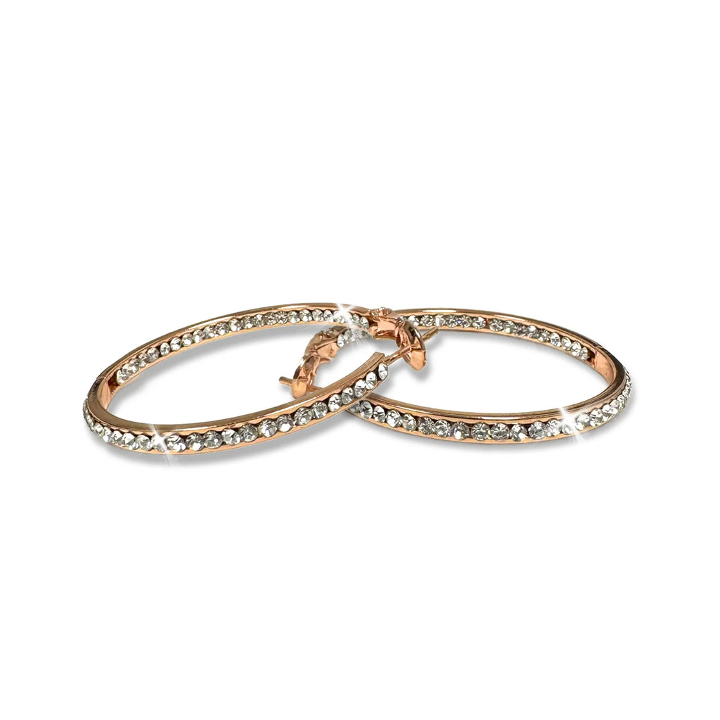 Gold, Rose Gold Or Silver 30MM Inside Outside Hoop Earrings