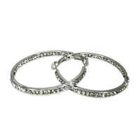 Gold or Silver 40mm Crystal Hoop Earrings