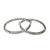 Gold or Silver 40mm Crystal Hoop Earrings
