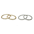 Gold or Silver 40mm Crystal Hoop Earrings