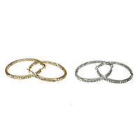 Gold or Silver 40mm Crystal Hoop Earrings