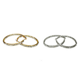 Gold or Silver 40mm Crystal Hoop Earrings