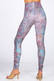 Floral Print Mauve Printed Leggings Back Women's Clothing