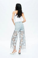 Lesley Rhinestone Lace Jean Back Women's Clothing