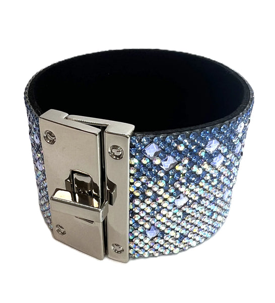 Blue Frost Crystal Cuff Bracelet