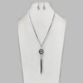 Crystal Cube Tassel Necklace