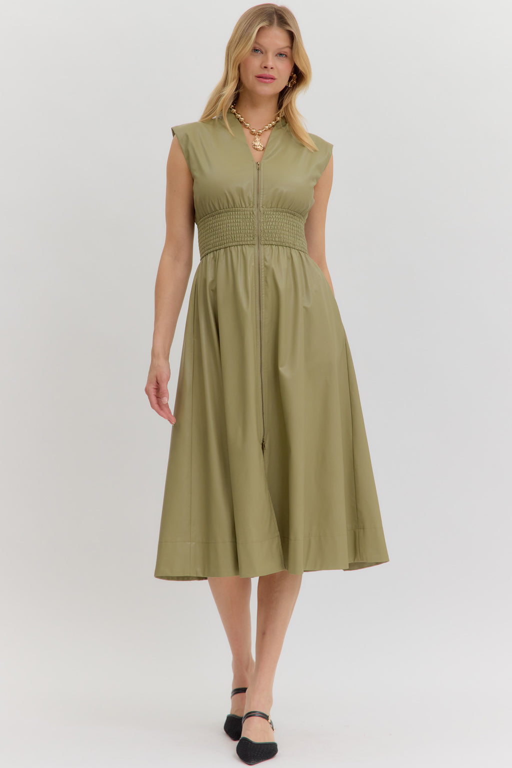 Urban Edge Vegan Leather Zip Dress