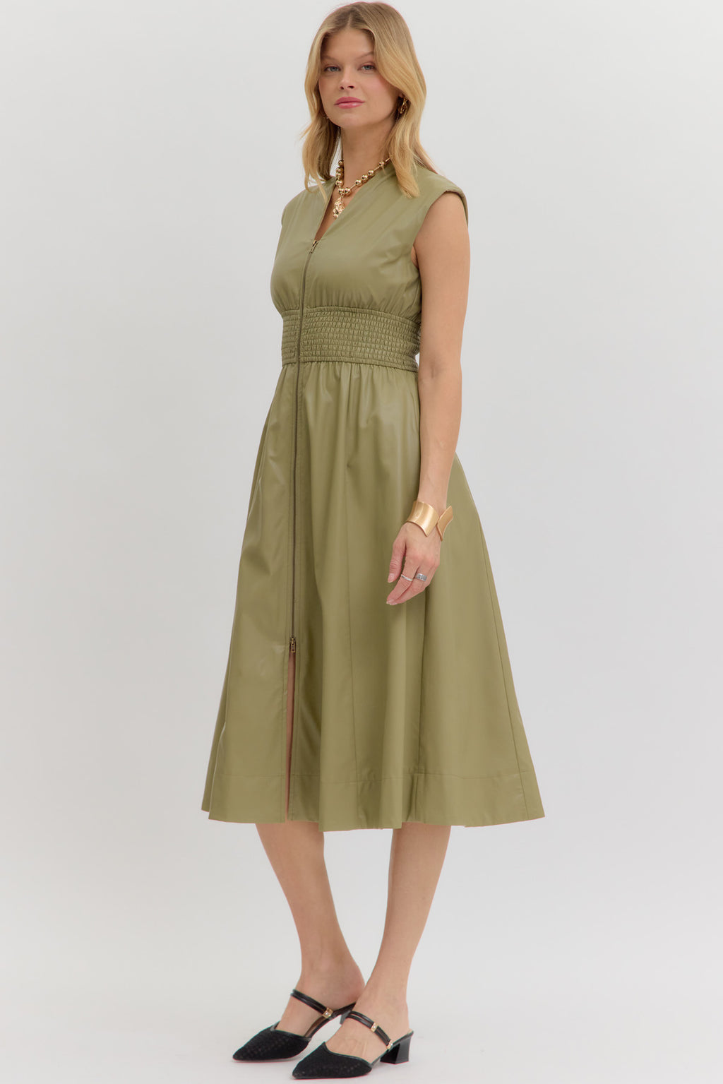 Urban Edge Vegan Leather Zip Dress