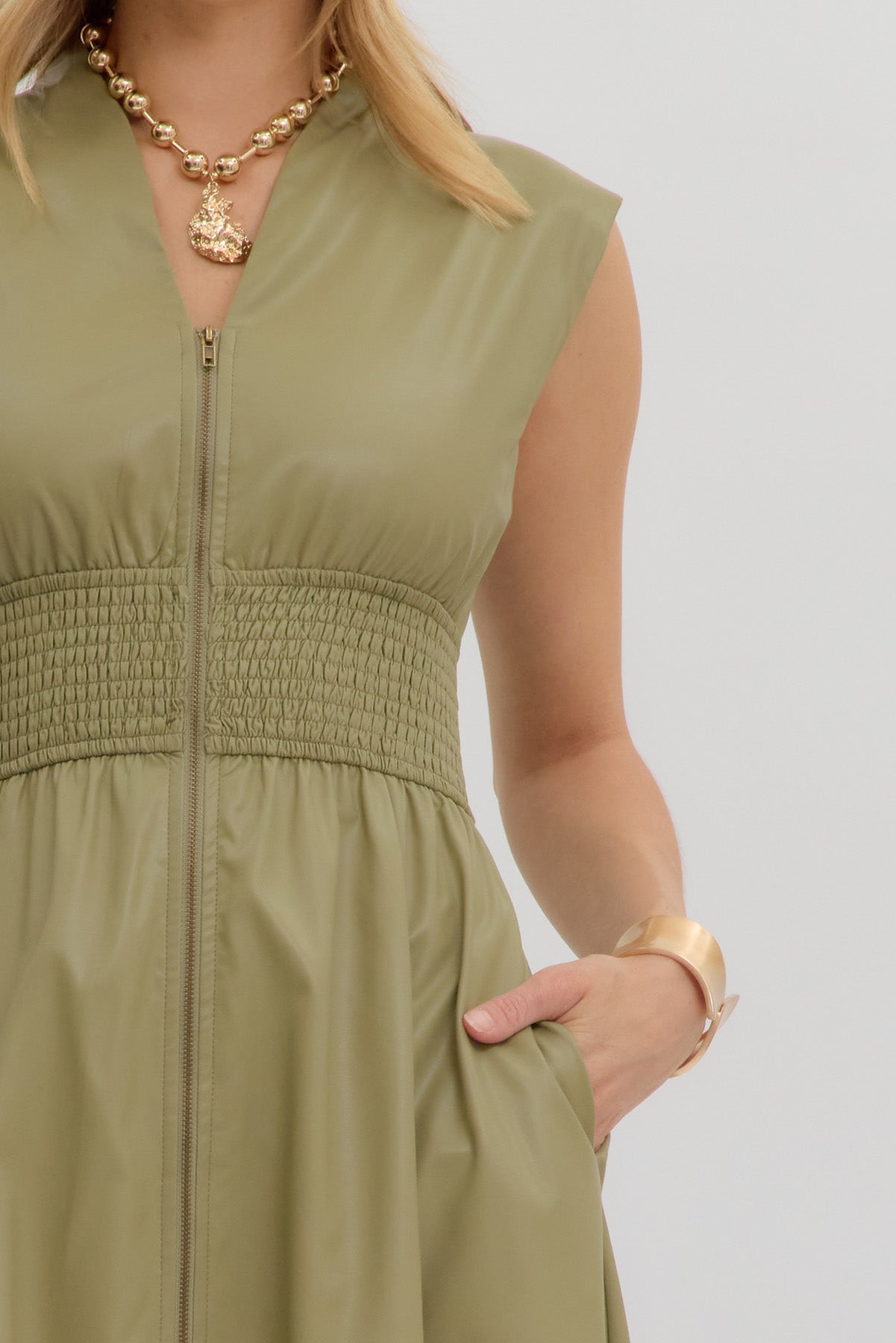 Urban Edge Vegan Leather Zip Dress