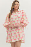 Daisy Lane Drawstring Shirt Dress (X-Large, 1X-Large, 2X-Large)