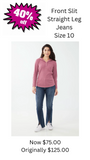 Front Slit Straight Leg Jeans