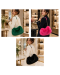 Modern Muse Faux Fur Crescent Bag
