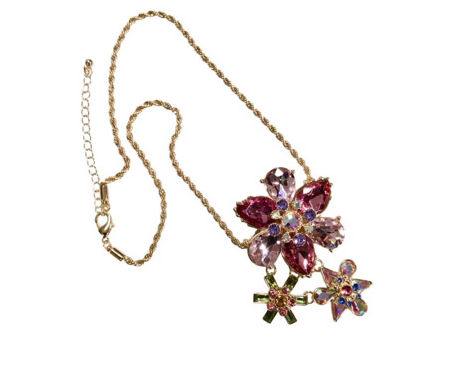 Garden Party Floral Gemstone Necklace