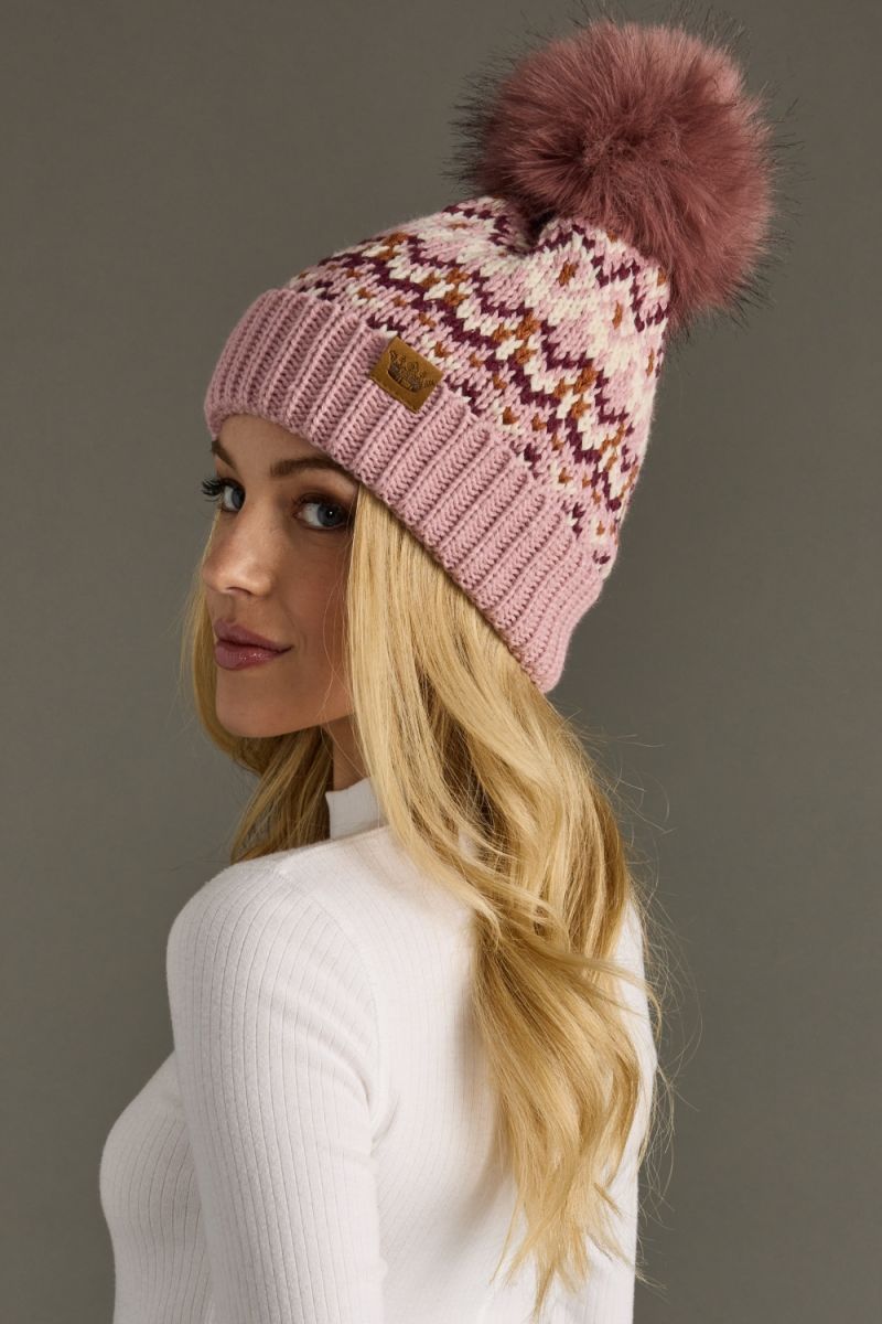 Pink Peppermint Pom Hat