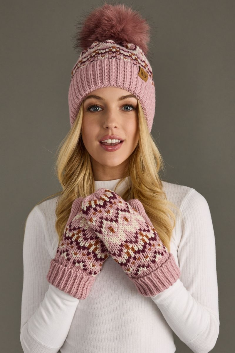 Pink Peppermint Pom Hat