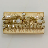 Pink Panache Circle Cross Medallion Bracelet Set