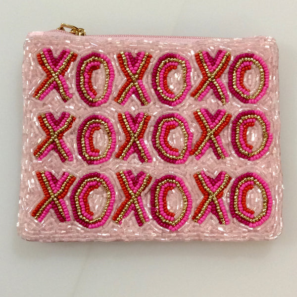 Hugs and Kisses Beaded Coin Purse