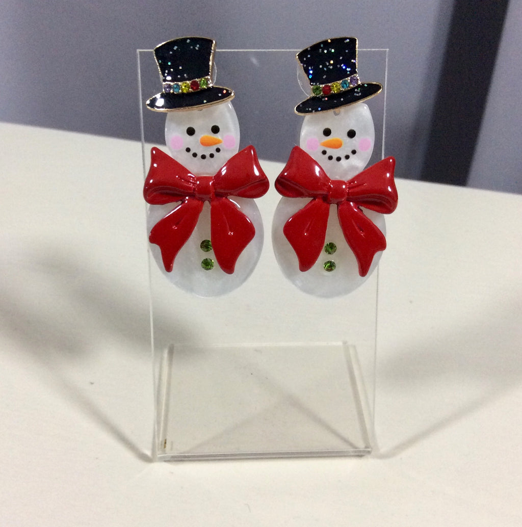 Frosty Sparkle Snowman Earrings